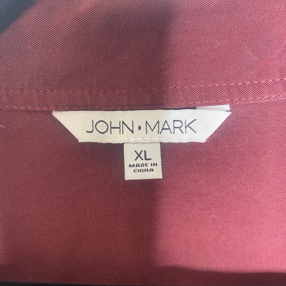 John Mark Oversized Shirt Womens XL red 3/4 sleeve Pullover Boho Travel Casual - Picture 3 of 16